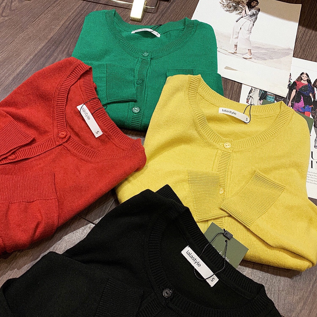 Áo len cardigan dài tay Lalastyle