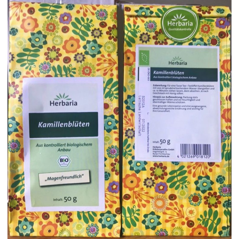 Trà hoa cúc nguyên bông hữu cơ Sonnentor/Herbaria 50g