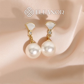 Bông tai nữ ngọc trai nhân tạo chuôi bạc 925 Eleanor Accessories phụ kiện trang sức đính đá mặt hình tam giác