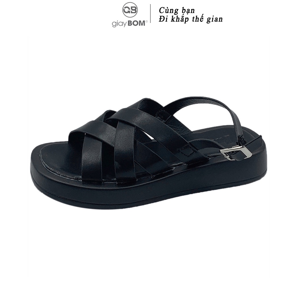 [Mã WABRTET giảm 10% đơn 99K] Giày sandal nữ quai chéo giayBOM đế bằng B1332