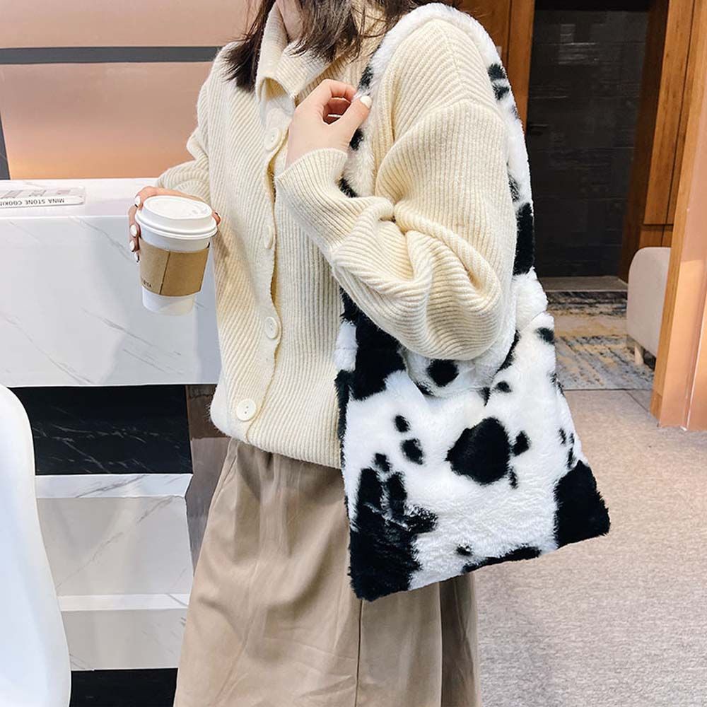 Túi xách vải lông giả nhiều màu sắc thời trang