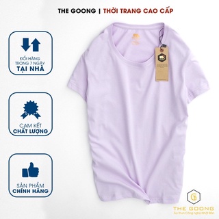 Áo Phông Trơn Nữ TheGoong Cổ Tròn, Áo Thun Nữ Basic Cotton Cao Cáp Hàng Hiệu Thoáng Mát Kháng Khuẩn Tay Ngắn Tím Patel