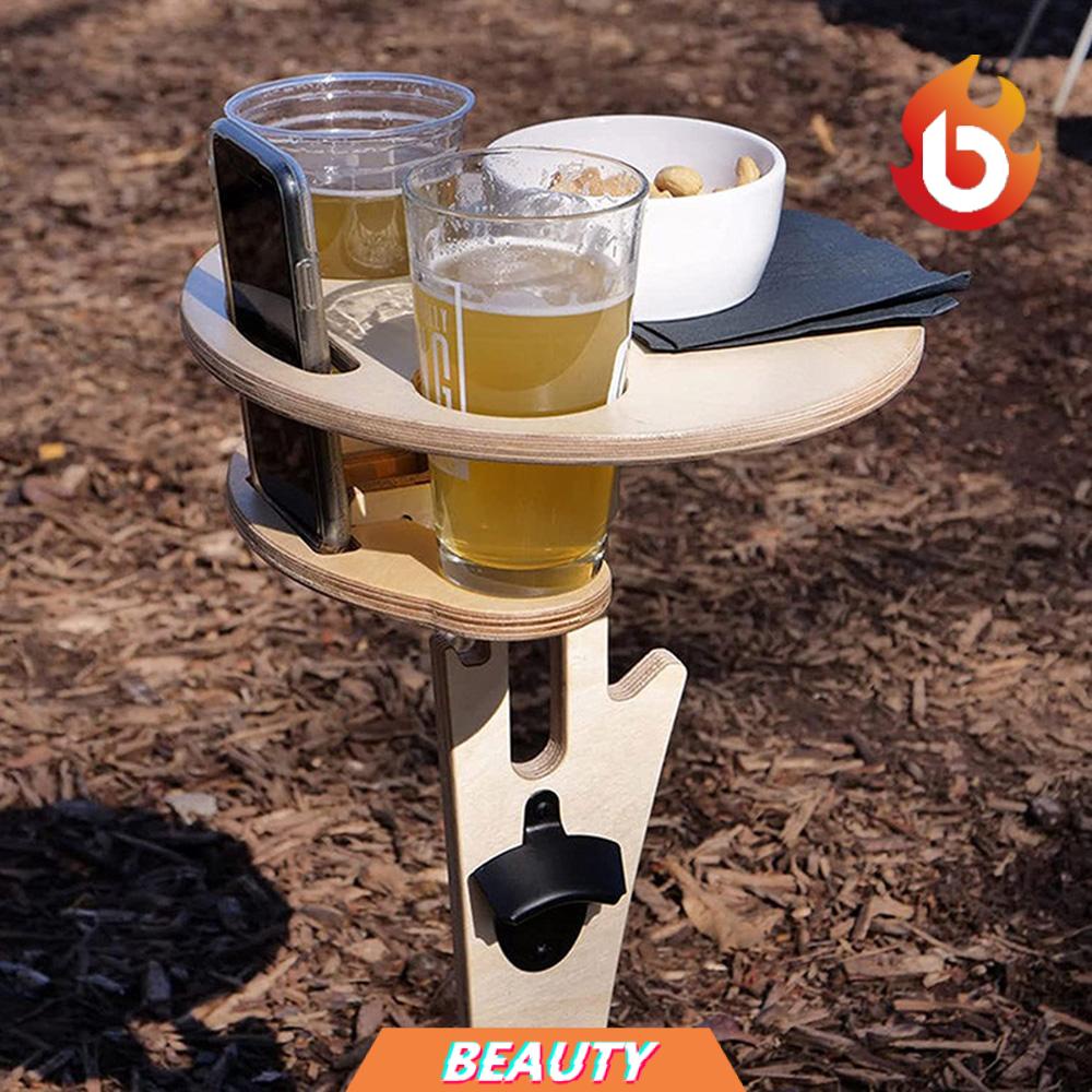 BEAUTY Garden Picnic Table Portable Drinking Desk Wine Table Travel Beach Whisky Outdoor Collapsible Beer Glass Rack/Multicolor