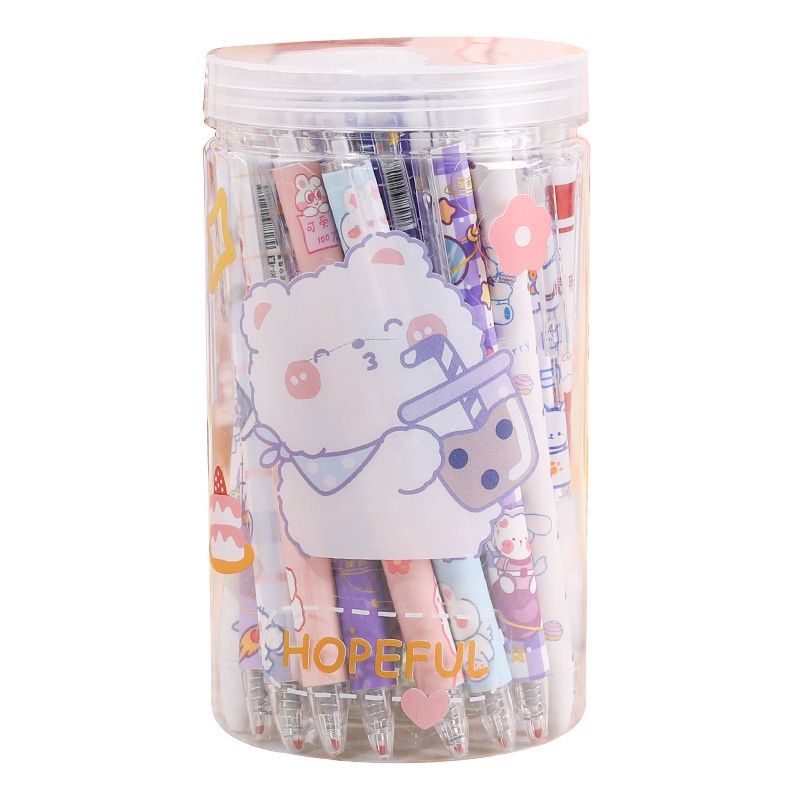 Set 12 Bút Mực Gel + 10 Ruột Thay Thế Dung Lượng Lớn 0.5mm Kèm Giá Đỡ Bút Tiện Dụng
