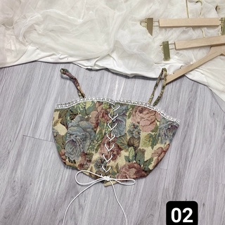 Áo 2 dây thổ cầm đan dây ngực