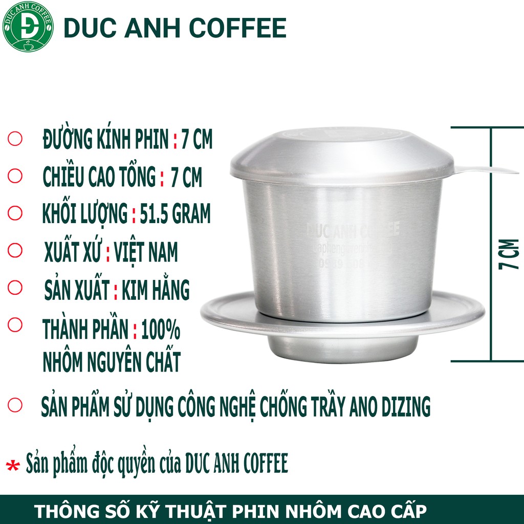 Phin Nhôm Pha Cà Phê Anode chất lượng, sang, phin nhôm pha cafe cao cấp từ DUC ANH COFFEE chuyên cà phê nguyên chất