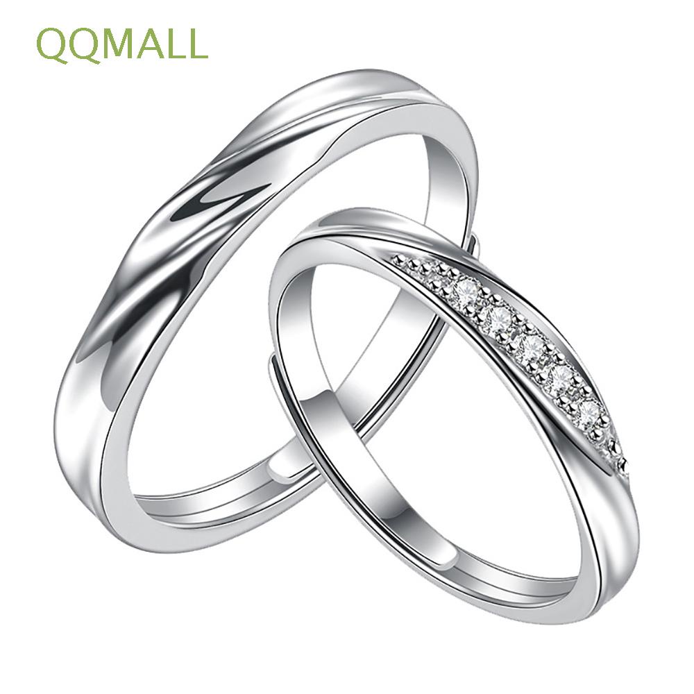 Nhẫn Cặp Đôi QQMALL|Nhẫn Hở Hợp Kim Hình Xoắn Ốc Thời Trang