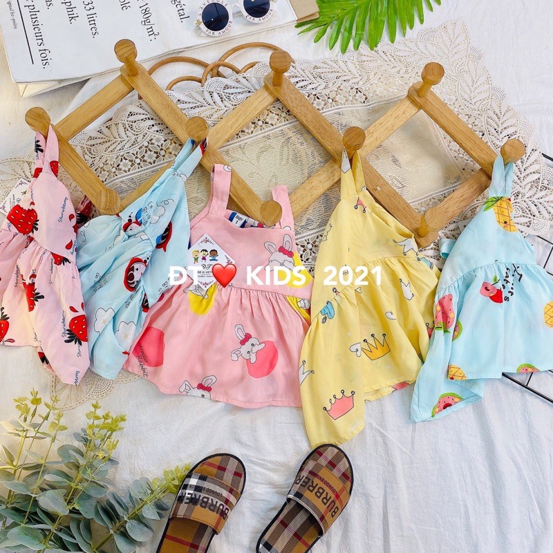 Bộ lanh lụa cánh tiên mát mẻ cho bé gái - BLLCT