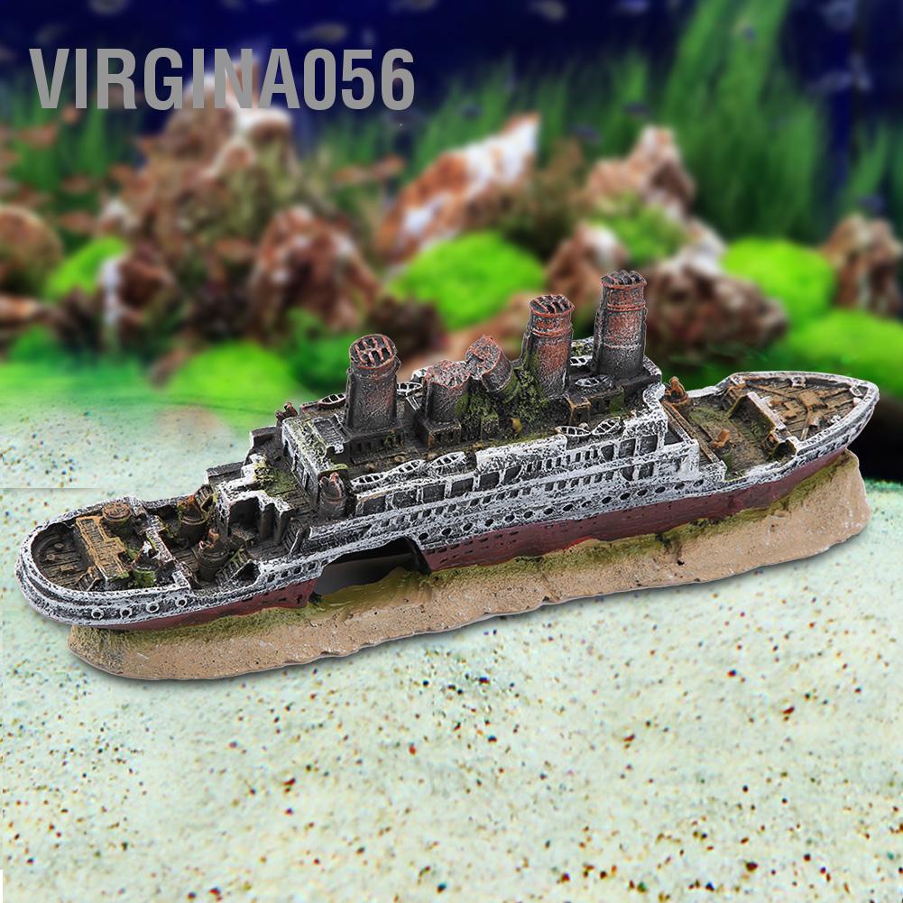Có thể bán buôn Titanic Mất tích Thuyền bị đắm Tàu Trang trí Thủy cung Đồ trang xác tàu Virgina056 Hàng giao ngay