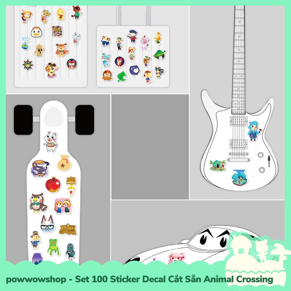 [Sẵn VN - Hỏa Tốc] Set 100 Sticker Mini Decal Dán Trang Trí Vật Dụng Mẫu Game Animal Crossing New Horizons Collectible