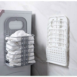 Giỏ nhựa 48cm gấp gọn việt nhật tặng kèm móc - rổ xếp gọn sọt đựng quần áo treo tường