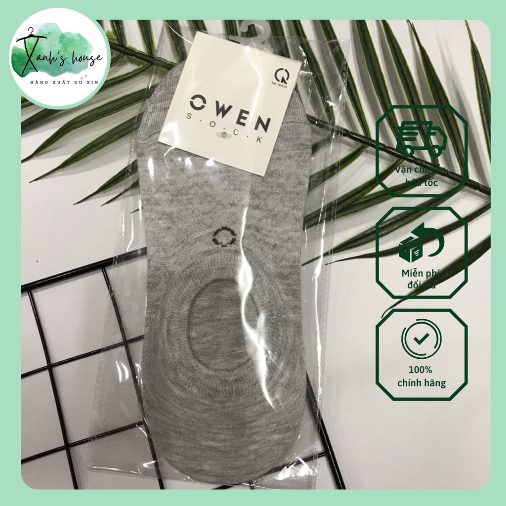 Tất hài, tất lười nam Owen TAT03 mềm mại co giãn tốt không cổ chống tuột khử mùi hôi chân không xù lông Mai xuất dư