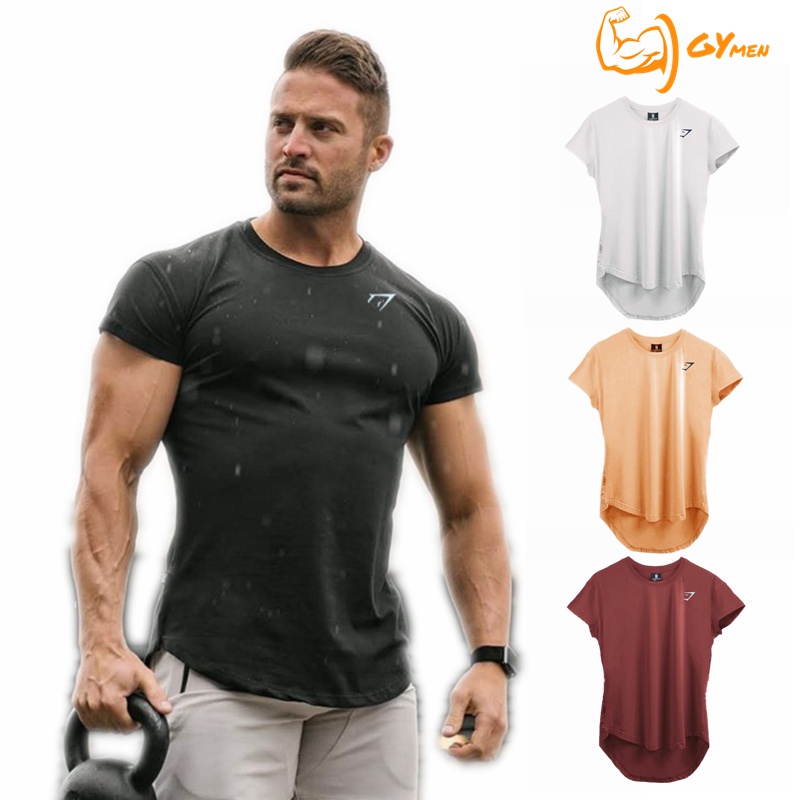[GYMen]  Áo Thun Thể Thao Tay Ngắn Dáng Ôm Nhanh Khô Thiết Kế Mới Năng Động Thời Trang Cho Nam