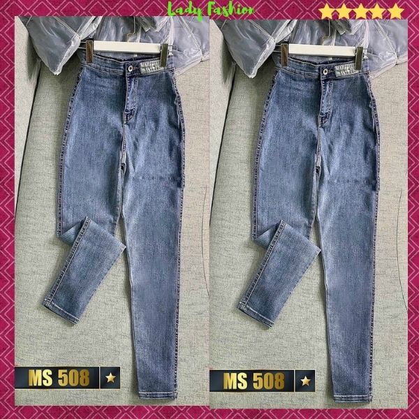 Quần Jean nữ xanh trơn co giãn (nhiều mẫu) ôm dáng siêu xinh, Quần bò nữ cạp cao thời trang Lady Fashion - MQ508