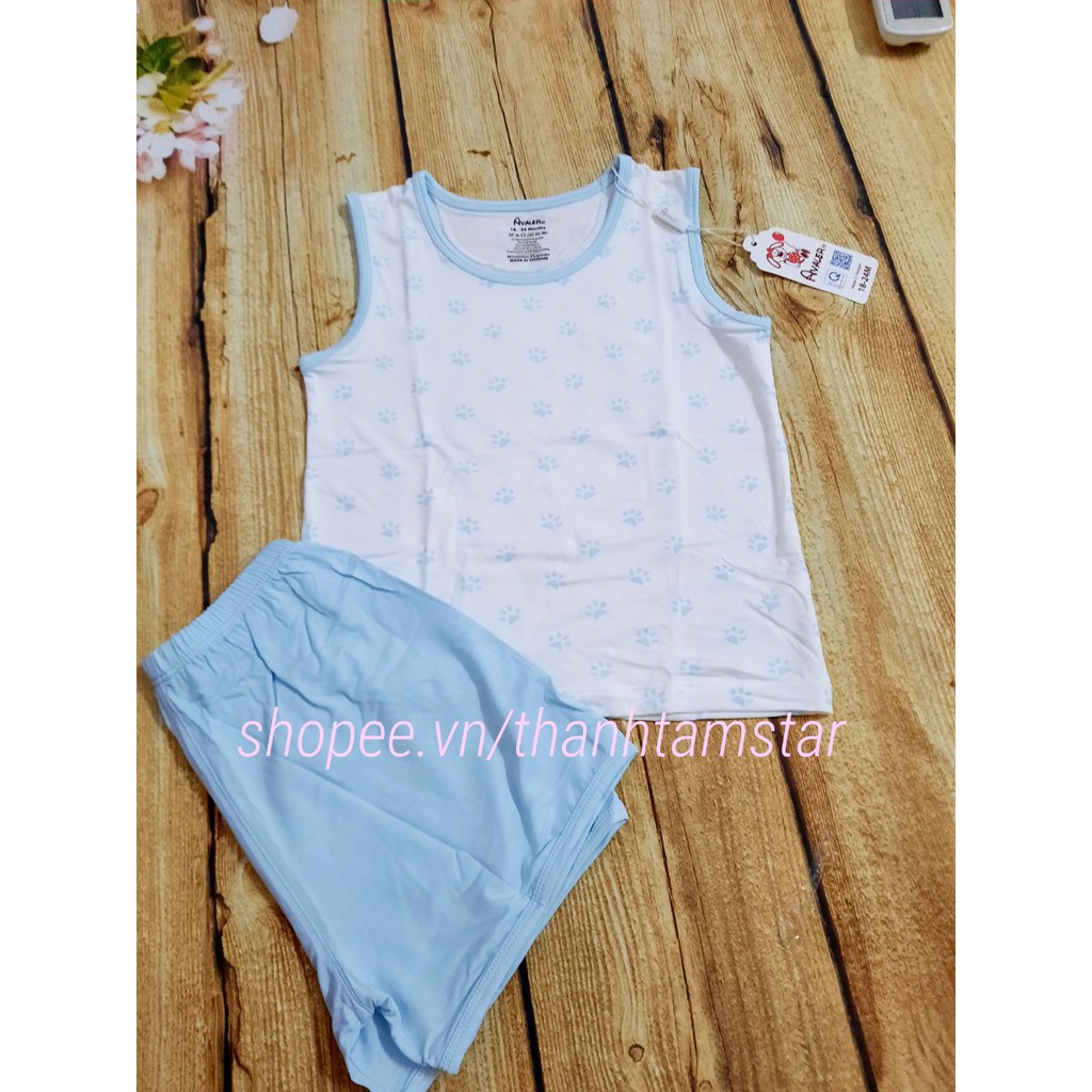 Bộ ba lỗ Avaler bé trai sợi tre  6m-4Y