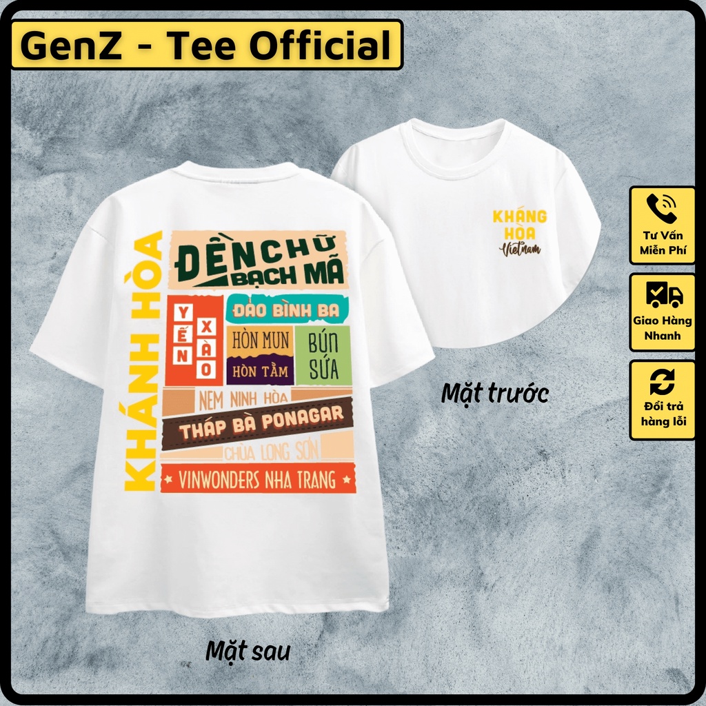 Áo Thun Local Brand Tỉnh Khánh Hòa, Áo 63 Tỉnh Thành Nam Nữ Form Rộng Unisex Genz Cá Tính