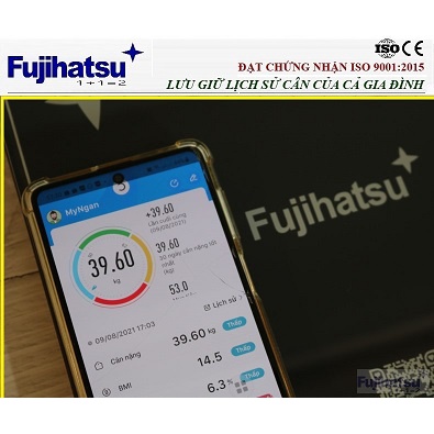 Cân sức khỏe điện tử Fujihatsu FHS-01 (hàng chính hãng). Đo được 8 chỉ số cơ thể qua APP. Chứng nhận ISO 9001:2015