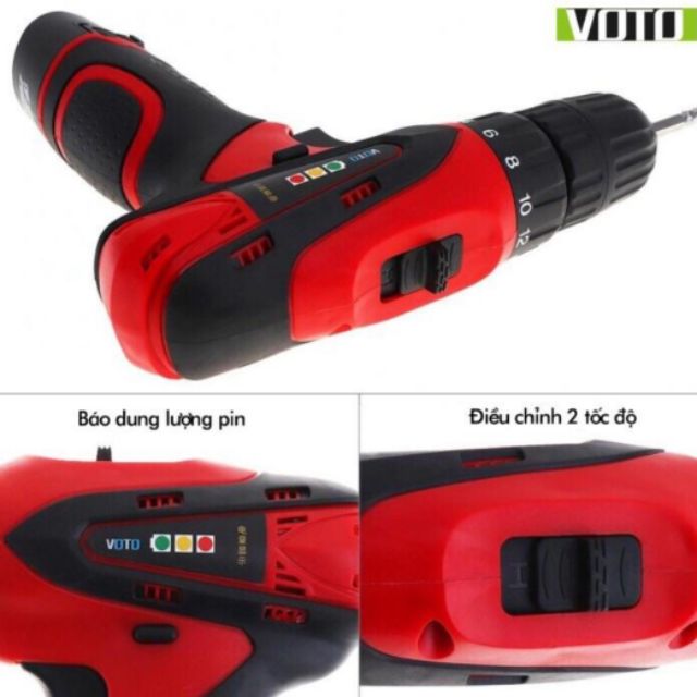 Máy Khoan Pin Sạc  VOTO 2 cấp tốc độ