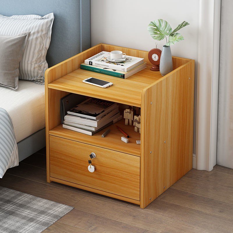Tủ đầu giường có ngăn khóa lưu trữ đơn giản và hiện đại phòng ngủ tiết kiệm