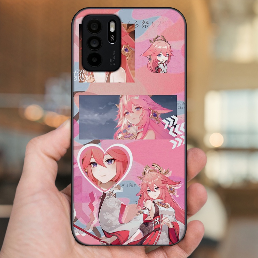 Ốp lưng Oppo Reno 6Z 5G viền đen in hình Yae Miko Genshin Impact