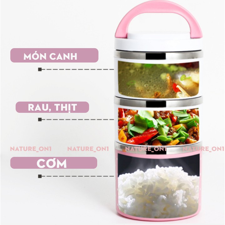 Hộp Cơm Giữ Nhiệt - Hộp Cơm Inox  Giữ Nhiệt Lâu, Tiện Dụng, Dung Tích Lớn Đủ Cho 2 Người Ăn