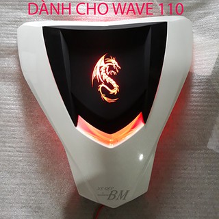 mặt nạ 2 tầng độ led rồng cho wave 110 trắng