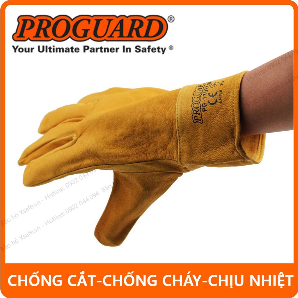 Găng tay hàn Proguard PG119YLW Bao tay hàn da dê chất lượng cao, chống cháy, chịu nhiệt, tia lửa văng bắn