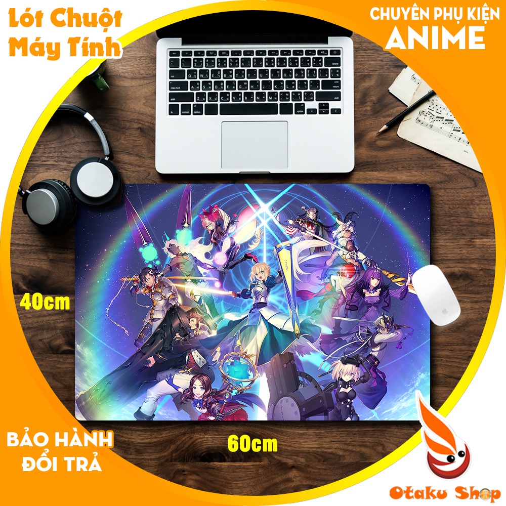 {Mousepad cỡ lớn} Lót chuột Anime Fate Grand Order chất liệu cao su để trên bàn di chuột chơi game kích thước 60x40cm