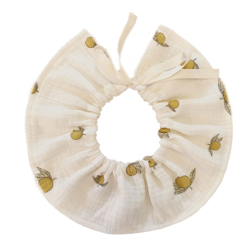 Yếm Ăn Cotton Mềm Mại Thoáng Khí In Họa Tiết Hoa Xinh Xắn Dành Cho Các Bé