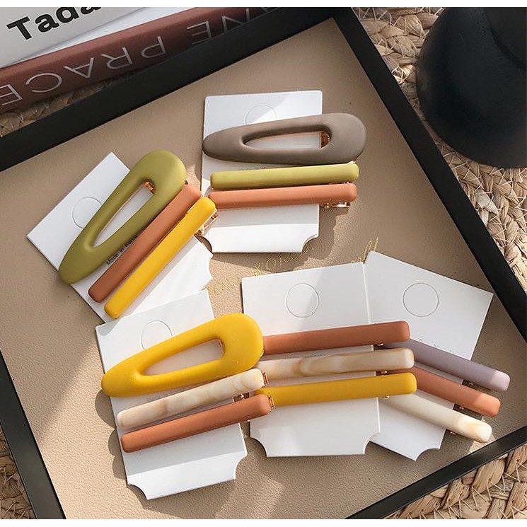 Kẹp tóc đá pastel Vintage cao cấp độc lạ