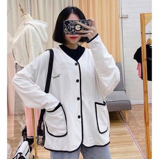 Áo Khoác Nỉ EndPayce Nữ Áo khoác nỉ khuy cài kẻ viền dáng ULZZANG