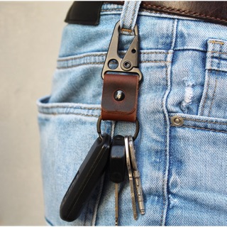 Móc khoá Da bò handmade bằng thép tĩnh điện