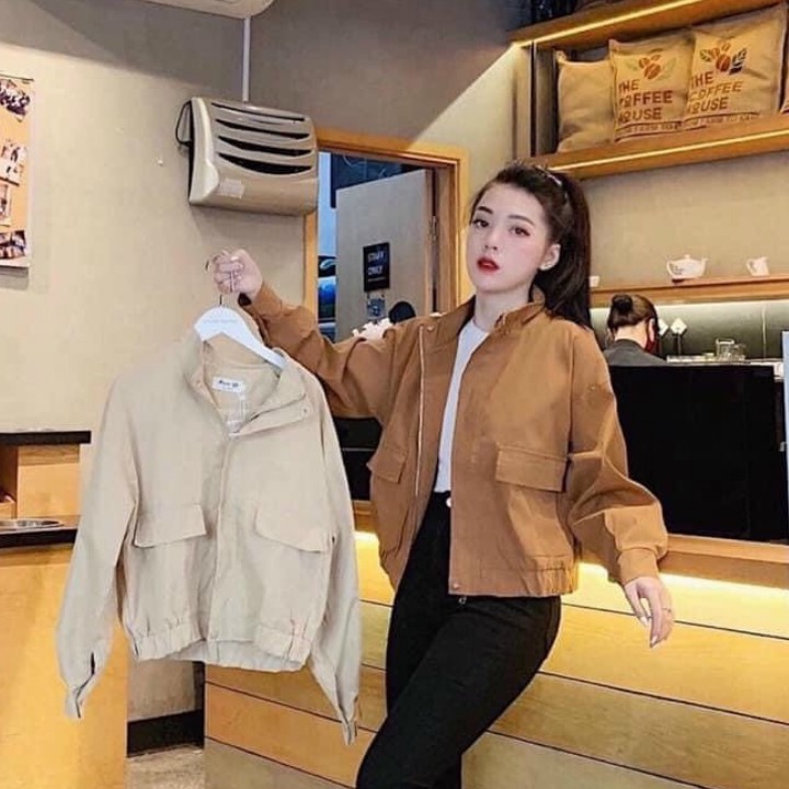 Áo khoác kaki nữ túi hộp mẫu trơn basic thời trang, K03 | BigBuy360 - bigbuy360.vn