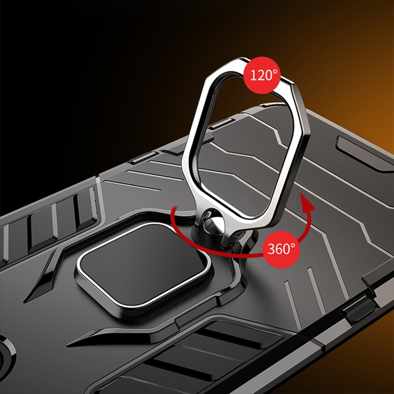 Ốp lưng bằng TPU phối da sang trọng có giá đỡ vòng nhẫn và mặt hít từ tính cho OPPO K3 (REALME-X)