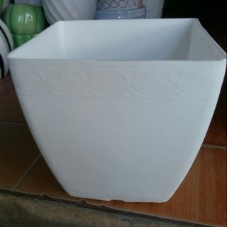 5 Chậu NHỰA trắng vuông 25cm siêu Hot
