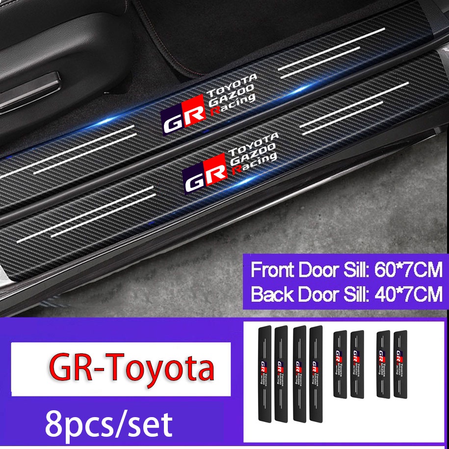 Miếng Dán Da Sợi carbon Dày Dặn Bảo Vệ Cửa Xe Hơi Toyota GR VIos Yaris Corolla Innova Cross Wish Revo CHR Avanza Fortuner Rush