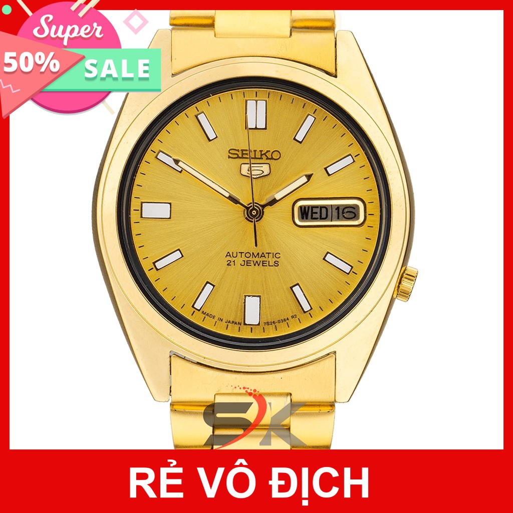 Đồng Hồ Cơ Nam Seiko 5 Quân Đội Cao Cấp Giá Rẻ Mạ Vàng Chống Nước Chống Xước Automatic SKSM03VASẵn Hàng