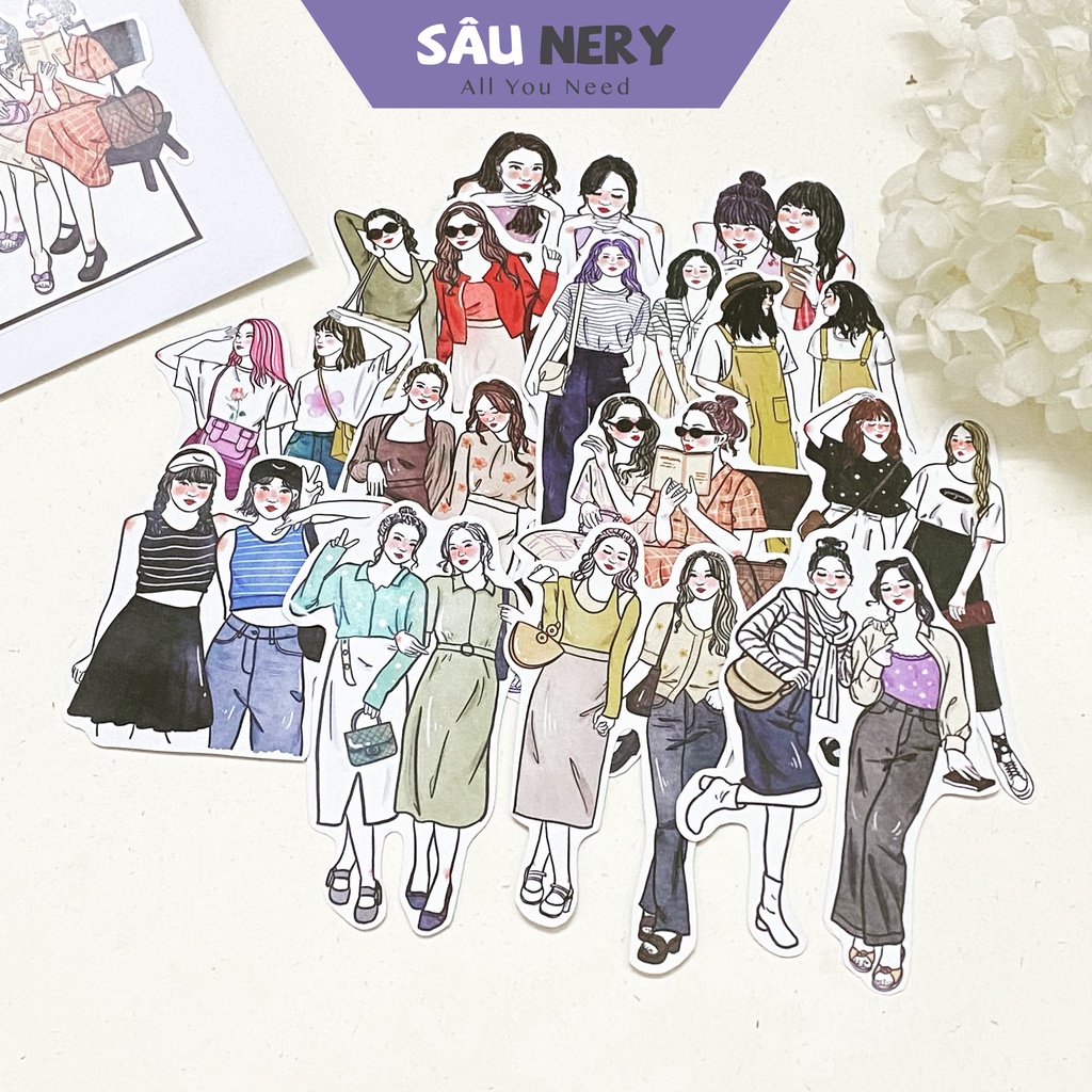 Sâu Nery - Set 13 hình dán trang trí đôi bạn thân by Jenny Studio