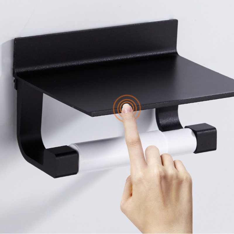 Giá Đỡ Cuộn Giấy Vệ Sinh Gắn Tường Bằng Thép Không Gỉ Kèm Khay Đựng Tiện Lợi Dành Cho Nhà Bếp / Phòng Tắm