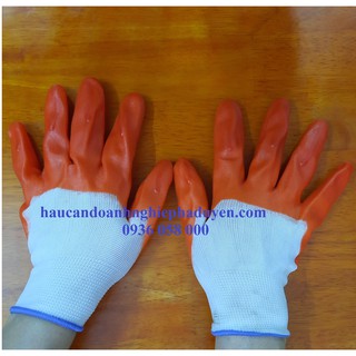 Găng tay sợi phủ cao su 2 mặt loại dày đẹp ( sét 5 đôi, giá 9.000đ/ đôi)