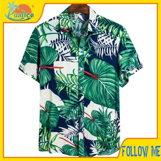 Summer Beach Print Fashion Short Sleeve Shirt For Men