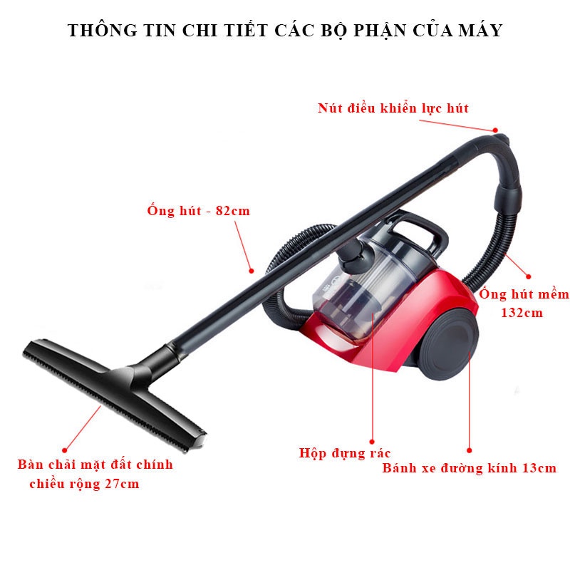 Máy hút bụi gia đình cầm tay nhiều đầu hút tiện lợi, công suất lớn 1000W, lực hút khoẻ bảo hành 2 năm đồ gia dụng MUMKID | BigBuy360 - bigbuy360.vn