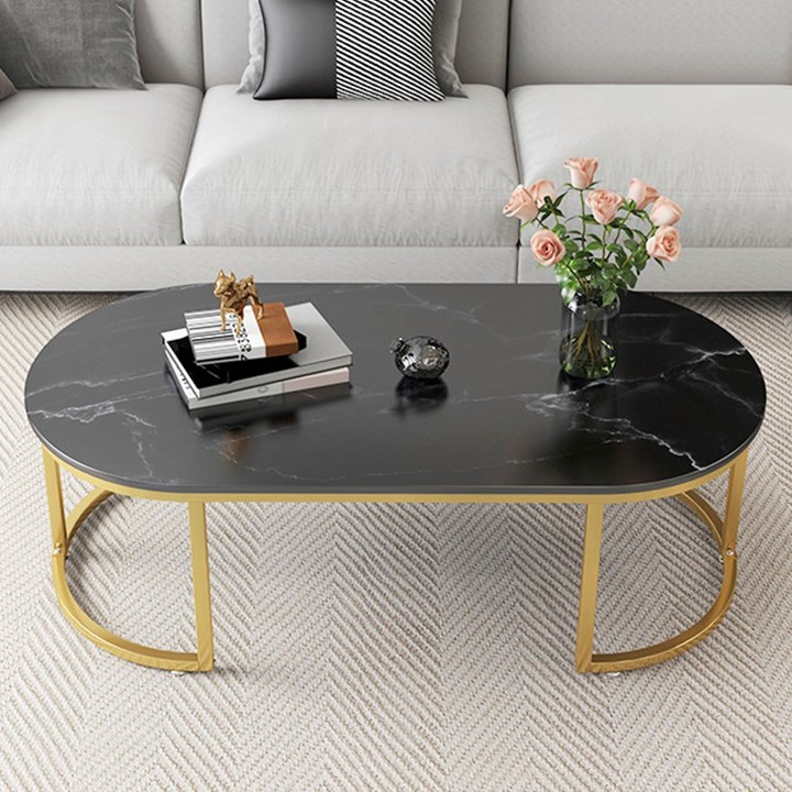 Bàn Trà Sofa, Bàn Vân Cẩm Thạch Cỡ 120Cm
