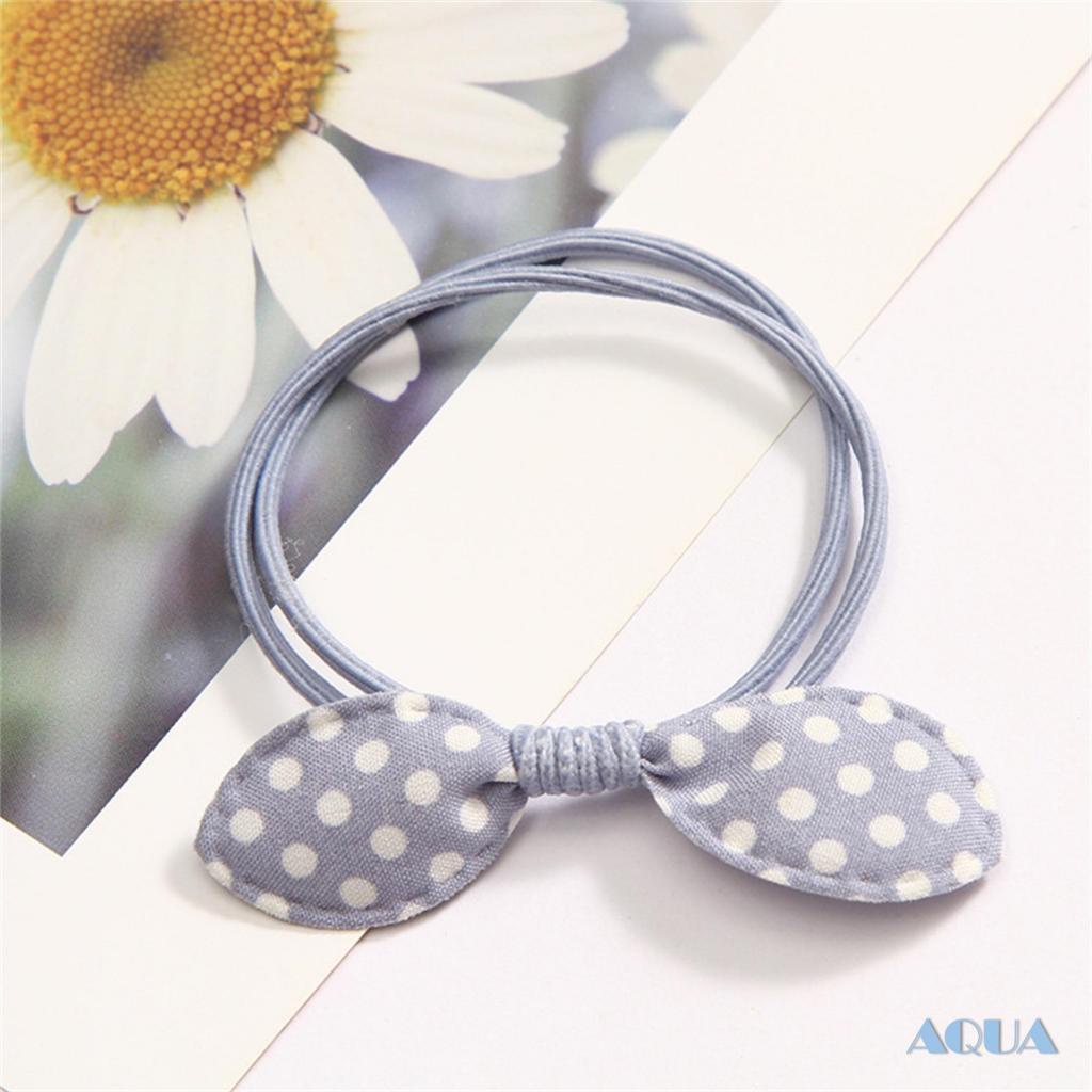 Dây Cột Tóc Thắt Nơ In Họa Tiết Chấm Bi Dễ Thương Cho Bé Gái