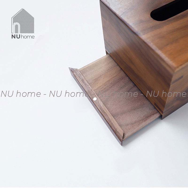 nuhome.vn | Hộp đựng giấy gỗ - Bako, hộp đựng khăn giấy bằng gỗ walnut được thiết kế đơn giản, cao cấp và tiện dụng