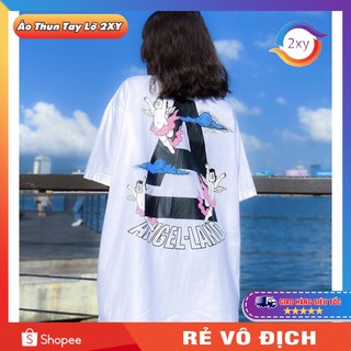 Áo thun tay lỡ unisex 2xy, áo phông form rộng chữ A thiên thần