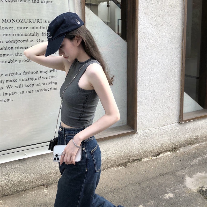 ۩☍Áo Hai Dây Thể Thao Dáng Ôm Phong Cách Mỹ Ngọt Ngào Thời Trang Mùa Hè Hàng Mới Dành Cho Bạn Nữ