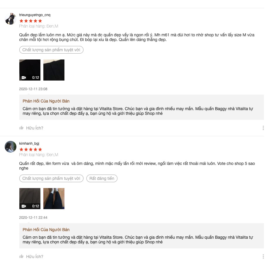 Quần Baggy nữ chất vải tuyết mưa dày dặn màu Đen / Trắng / Xanh than - Kiểu dáng quần tây Baggy lưng cao cực dễ phối đồ | BigBuy360 - bigbuy360.vn