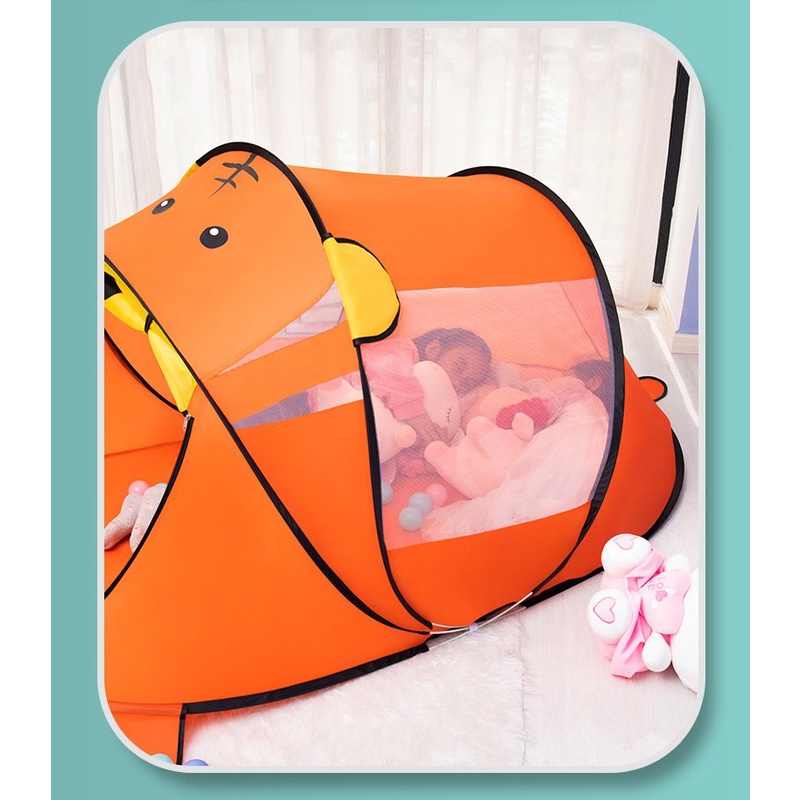 Lều cắm trại trẻ em hình thú tự bung cho bé chơi ngủ trong nhà lều bóng Linda
