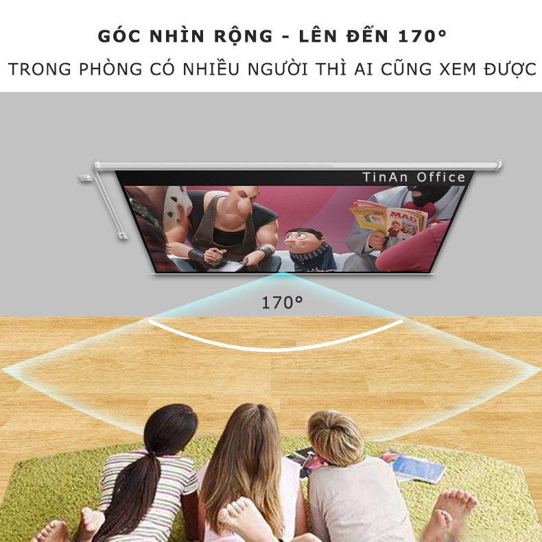 Màn Chiếu Treo Tường Cuộn Tự Động 100 Inch Tỷ Lệ 4:3 Điều Khiển Từ Xa